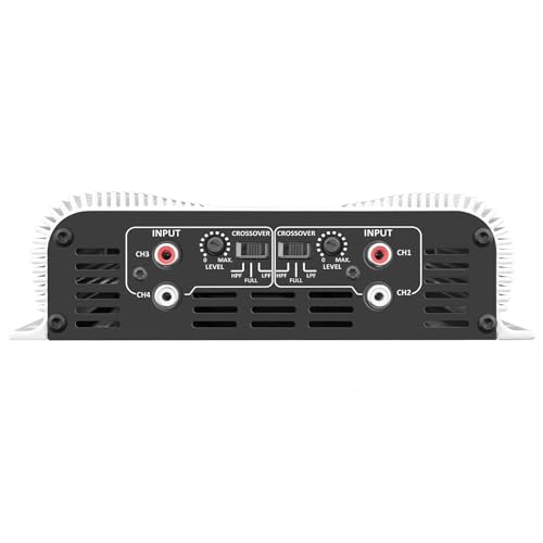 Taramps DS 1200x4 2 Ohms 1200 Watts RMS 4-Channel 300x4 Watts RMS, Class D Full Range, Crossover High/Low Pass Fixed, Bridgedable, Car Audio Amplifier