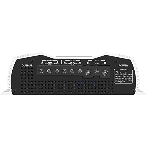 Taramps DS 800x4 1 Ohm 800 Watts RMS 4-Channel 200x4 RMS, Class D, Full Range, Crossover High / Low Pass Fixed, Bridgedable Car Audio Amplifier, White