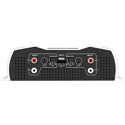 Taramps DS 800x4 1 Ohm 800 Watts RMS 4-Channel 200x4 RMS, Class D, Full Range, Crossover High / Low Pass Fixed, Bridgedable Car Audio Amplifier, White