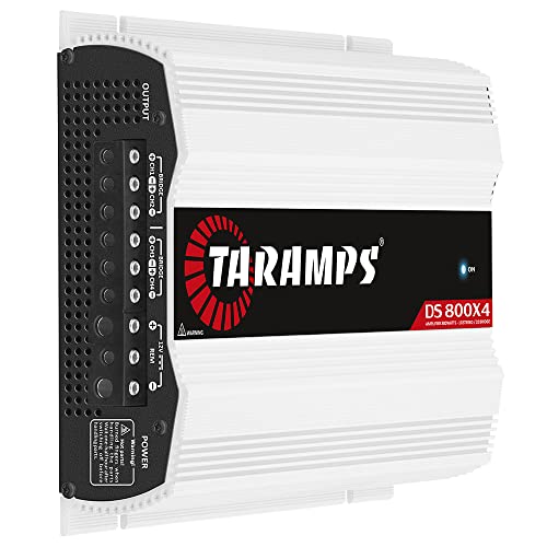 Taramps DS 800x4 1 Ohm 800 Watts RMS 4-Channel 200x4 RMS, Class D, Full Range, Crossover High / Low Pass Fixed, Bridgedable Car Audio Amplifier, White