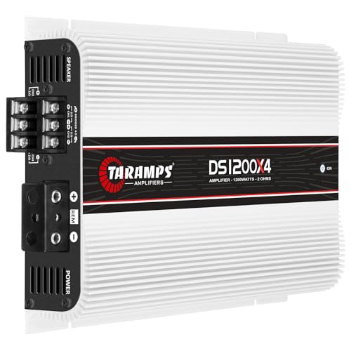 Taramps DS 1200x4 2 Ohms 1200 Watts RMS 4-Channel 300x4 Watts RMS, Class D Full Range, Crossover High/Low Pass Fixed, Bridgedable, Car Audio Amplifier