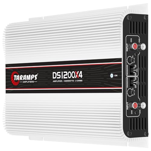Taramps DS 1200x4 2 Ohms 1200 Watts RMS 4-Channel 300x4 Watts RMS, Class D Full Range, Crossover High/Low Pass Fixed, Bridgedable, Car Audio Amplifier