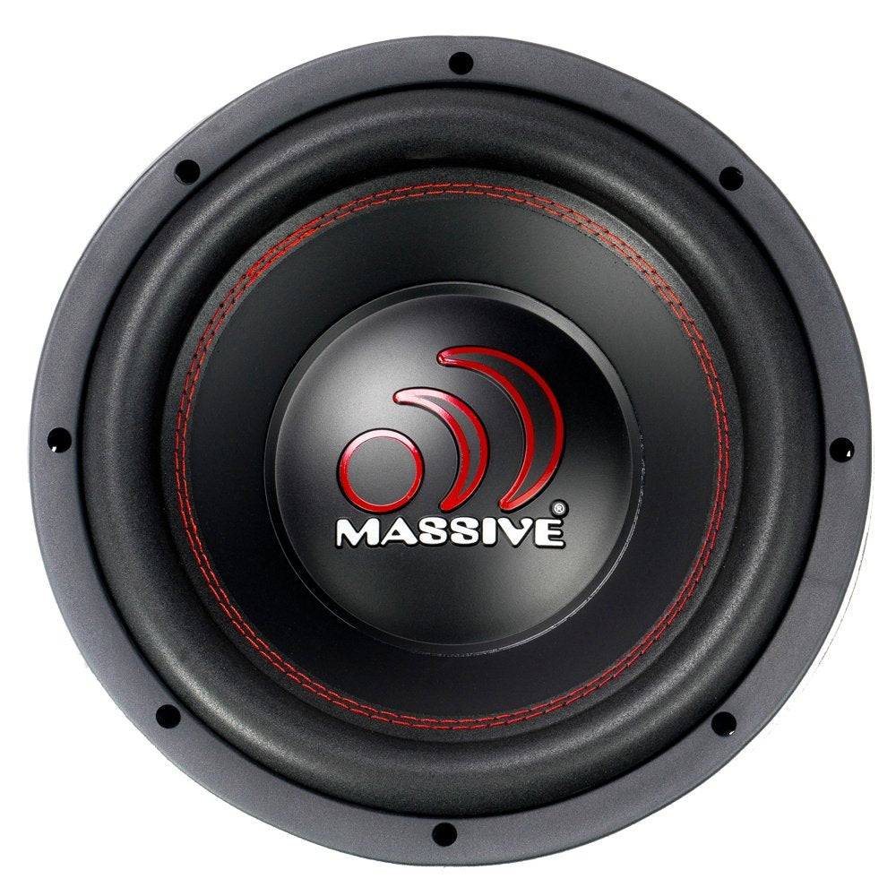 Massive Audio MMA104 MMA Series. 10 Inch, 1000 Watt, Dual 4 Ohm Car Subwoofer, 2.5 Inch Voice Coil. Sold Individually.