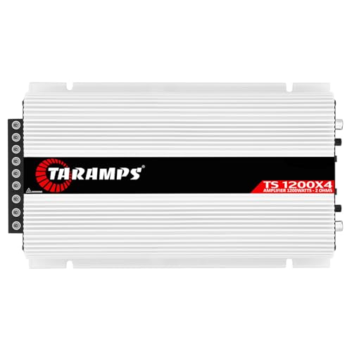 Taramps TS 1200x4 Amplifier Car Audio 1200W RMS 2 Ohms 4 Channels 2 Bridged Channels, Full Range Crossover Fixed RCA/Wire Input - Multichannel Class D