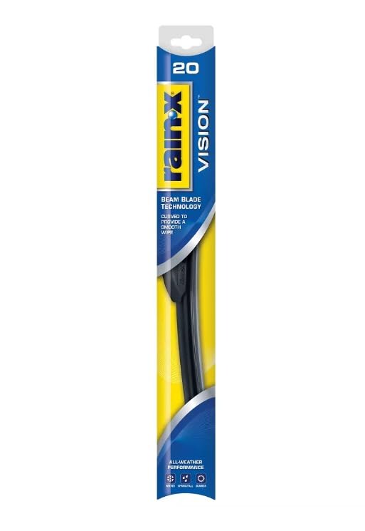 Rain-X 20'' Vision Wiper Blade, Standard Beam, All Weather Performance Curved Smooth Wipe (20)