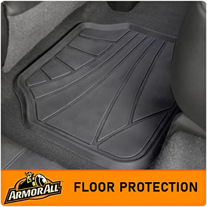 Armor All 4-Piece Floor Mats, All-Weather Car Mats, Trim-to-Fit Floor Liner, Full Coverage Automotive Floor Mats, Custom Fit Floor Mats for Cars, Trucks, SUVs -- Black