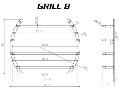 Massive Audio GRILL8 – 8 Inch Heavy Duty Anodized Steel Protective Subwoofer Grill, 1.5 Inch Depth (Sold as Each)