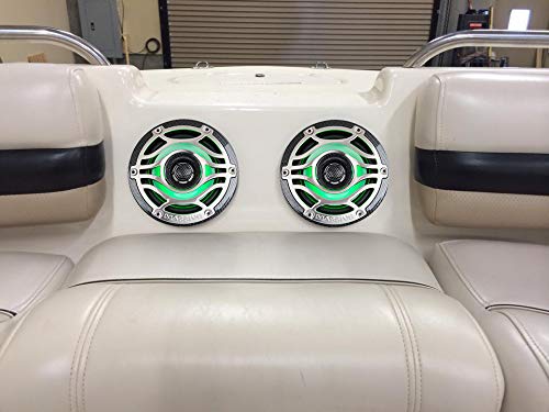 Massive Audio T65S - 6.5 Inch Marine Grade Speakers for Boats, UTVS, Off Road, Golf Carts, Motorcycles, Runabounts with Multi Color RGB LED Pulse Lighting (Pair)