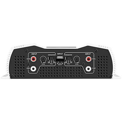 Taramps DS 800x4 1 Ohm 800 Watts RMS 4-Channel 200x4 RMS, Class D, Full Range, Crossover High / Low Pass Fixed, Bridgedable Car Audio Amplifier, White