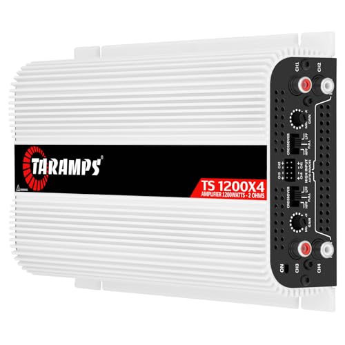 Taramps TS 1200x4 Amplifier Car Audio 1200W RMS 2 Ohms 4 Channels 2 Bridged Channels, Full Range Crossover Fixed RCA/Wire Input - Multichannel Class D