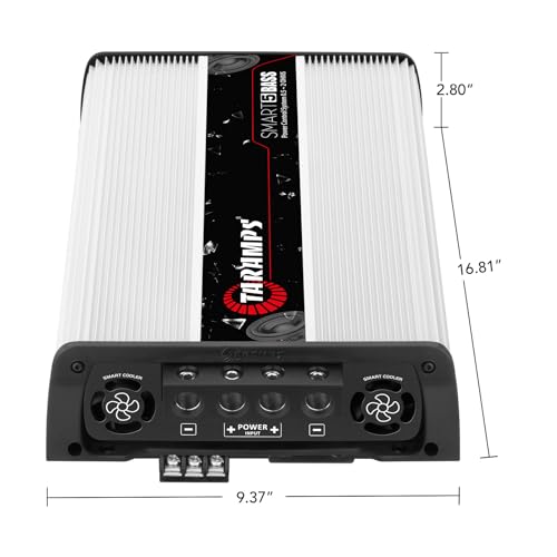 Taramps Smart 5 Bass Amplifier 0.5 to 2 Ohms 5000 Watts RMS, Multi Impedance, 1 Channel, High Power Class D, Monoblock, Great for Subwoofers, Smart 5k