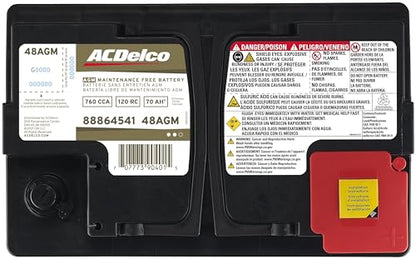 ACDelco Gold 48AGM (88864541) 36 Month Warranty AGM BCI Group 48 Battery