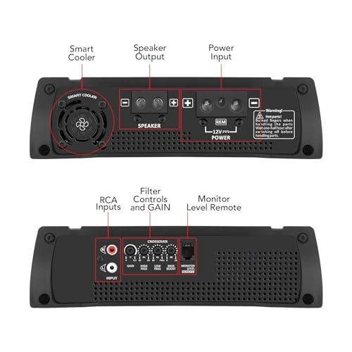 Taramps HD 3000 2 Ohms 1 Channel 3000 Watts RMS MAX Full Range Car Audio, Monoblock, LED Monitor Indicator, Class D Amplifier, Crossover, White 3k amp