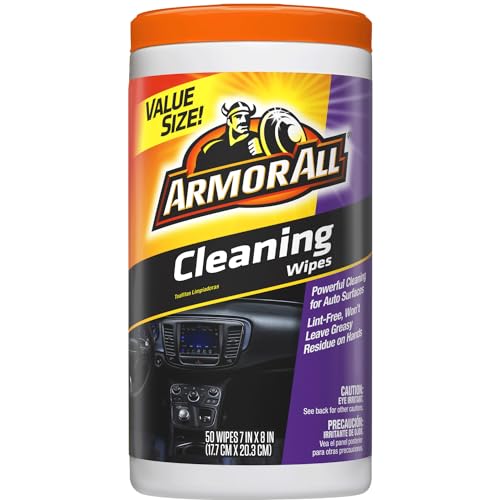 Armor All Car Cleaning Wipes , Wipes for Car Interior and Car Exterior, 50 Wipes Each