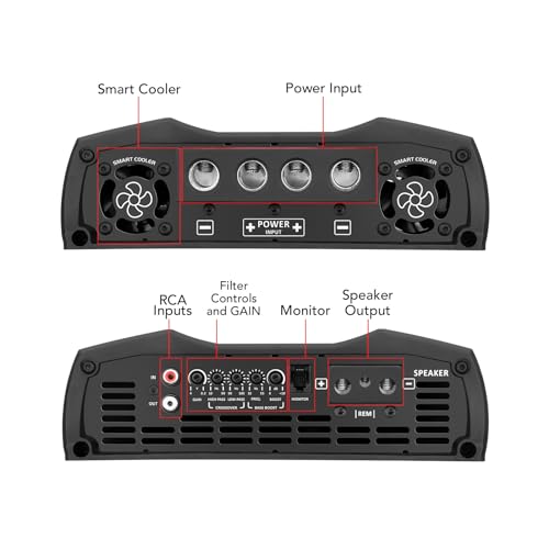 Taramps Smart 5 Monoblock Amplifier 5000 Watts Rms Multi-Impedance Technology 1~2 Ohms 12.6VDC Output Power, Subwoofer Amp Car Audio Class D, Smart 5k