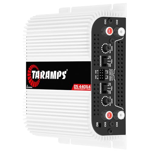 Taramps DS 440x4 2 Ohms Multichannel Amplifier 440 Watts Rms 110x4 Watts Full Range Crossover Fixed Rca/High Level Input 4 Channels Car Audio, Class D