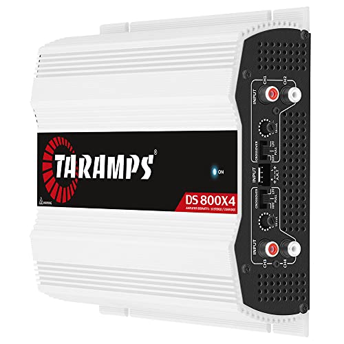 Taramps DS 800x4 1 Ohm 800 Watts RMS 4-Channel 200x4 RMS, Class D, Full Range, Crossover High / Low Pass Fixed, Bridgedable Car Audio Amplifier, White