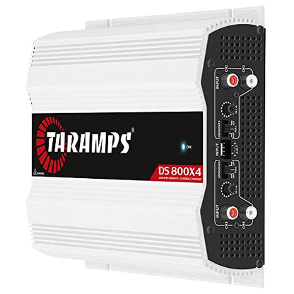 Taramps DS 800x4 1 Ohm 800 Watts RMS 4-Channel 200x4 RMS, Class D, Full Range, Crossover High / Low Pass Fixed, Bridgedable Car Audio Amplifier, White