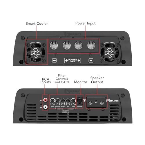 Taramps Smart 5 Bass Amplifier 0.5 to 2 Ohms 5000 Watts RMS, Multi Impedance, 1 Channel, High Power Class D, Monoblock, Great for Subwoofers, Smart 5k