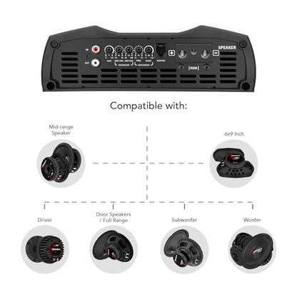 Taramps Smart 5 Monoblock Amplifier 5000 Watts Rms Multi-Impedance Technology 1~2 Ohms 12.6VDC Output Power, Subwoofer Amp Car Audio Class D, Smart 5k