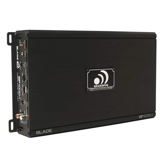 Massive Audio BP1000.1 V2 Blade Series. 1000 Watts, 2 Ohm Stable, Class A/B Monoblock Car Amplifier with Bass Boost.