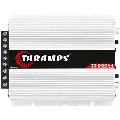 Taramps TS 800x4 Car Audio Multichannel Amplifier 800 Watts Rms 2 Ohms 4 Channel 2 Bridged Channel Full Range Crossover, RCA/High Level Input, Class D