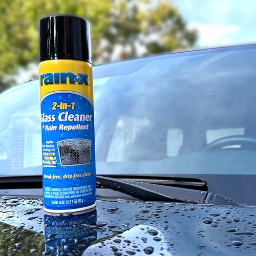 Rain-X 5080233 2-In-1 Glass Cleaner Plus Rain Repellent, 18 Ounce , BLUE