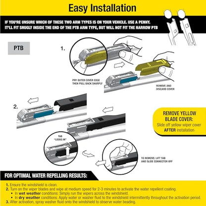 Rain-X 810165 Latitude 2-In-1 Water Repellent Wiper Blades, 22 Inch Windshield Wipers (Pack Of 2), Automotive Replacement Windshield Wiper Blades With Patented Rain-X Water Repellency Formula