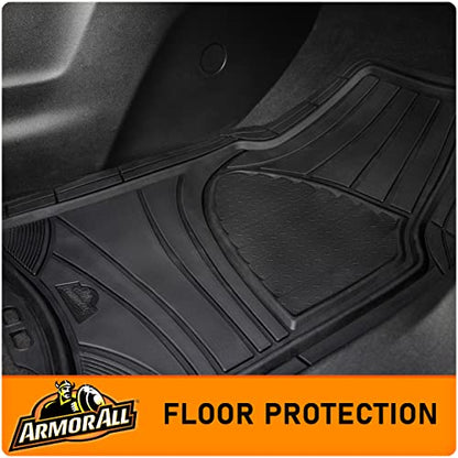 Armor All 4-Piece Floor Mats, All-Weather Car Mats, Trim-to-Fit Floor Liner, Full Coverage Automotive Floor Mats, Custom Fit Floor Mats for Cars, Trucks, SUVs -- Black