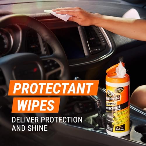 Original Protectant Wipes by Armor All, Car Interior Cleaner Wipes with UV Protection to Fight Cracking & Fading, 30 Count