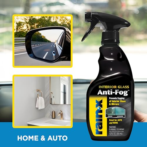 Rain-X 630543 Interior Glass Anti-Fog, 12 oz. - Prevents Fogging of Interior Glass and Mirrors, Usable on Both Automobiles and Marine Vehicles (Pack of 2)