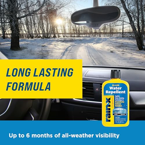 Rain-X 800002243 Glass Treatment, 7 oz. - Exterior Glass Treatment To Dramatically Improve Wet Weather Driving Visibility During All Weather Conditions, Yellow (Packaging May Vary)