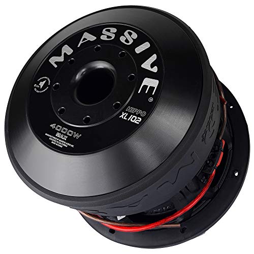 Massive Audio HIPPOXL102 – 10 Inch Car Audio Subwoofer, High Performance Subwoofer for Cars, Trucks, Jeeps - 10" Subwoofer 2000 Watt RMS, 4000w MAX Dual 2 Ohm, 3 Inch Voice Coil. Sold Individually