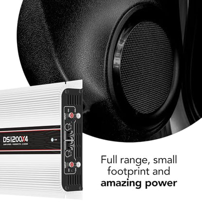 Taramps DS 1200x4 2 Ohms 1200 Watts RMS 4-Channel 300x4 Watts RMS, Class D Full Range, Crossover High/Low Pass Fixed, Bridgedable, Car Audio Amplifier