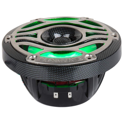 Massive Audio T65S - 6.5 Inch Marine Grade Speakers for Boats, UTVS, Off Road, Golf Carts, Motorcycles, Runabounts with Multi Color RGB LED Pulse Lighting (Pair)