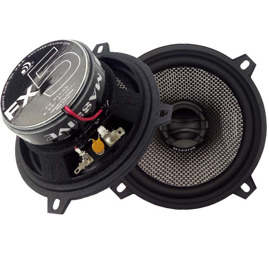 Massive Audio FX5 – 5.25 Inch, 240 Watts Max, 60 Watts RMS, FX Series Coaxial Speakers, 20mm Aluminum Dome Ferro Fluid, 6dB Linksworth Riley Crossover 4 Ohm (Sold AS Pair)