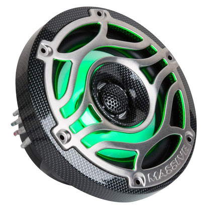 Massive Audio T65S - 6.5 Inch Marine Grade Speakers for Boats, UTVS, Off Road, Golf Carts, Motorcycles, Runabounts with Multi Color RGB LED Pulse Lighting (Pair)