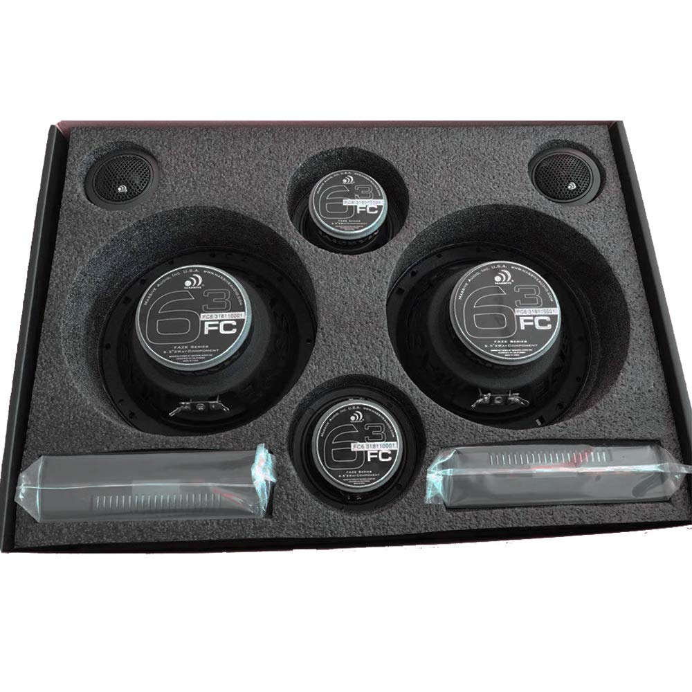 Massive Audio FC6.3 – 6 Inch / 6.5 Inch 3-Way, 150w/300 Watts Max, 6.5 Inch Mid-Bass, 3 Inch Mid-Range, 25mm Tweeter, 4 Ohm, 12db X-Over, Component Kit Speakers. Pair