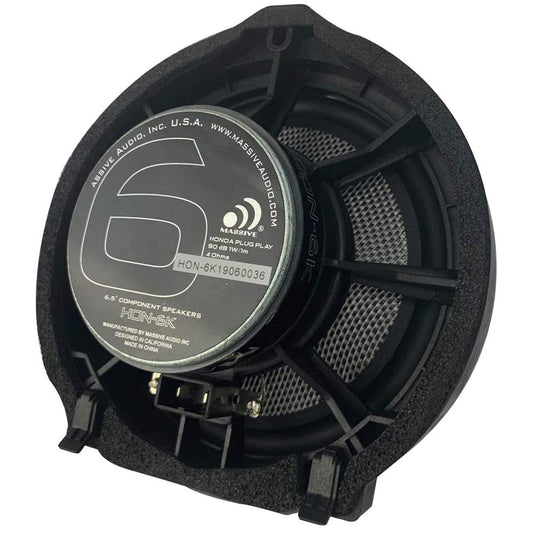 Massive Audio HON6K - 6.5 Inch, Hon-da OEM Drop-in Speaker Upgrade Replacement, 80 Watts RMS and 160 Watts MAX, Plug and Play Component Kit Speakers. (Sold as Pair)