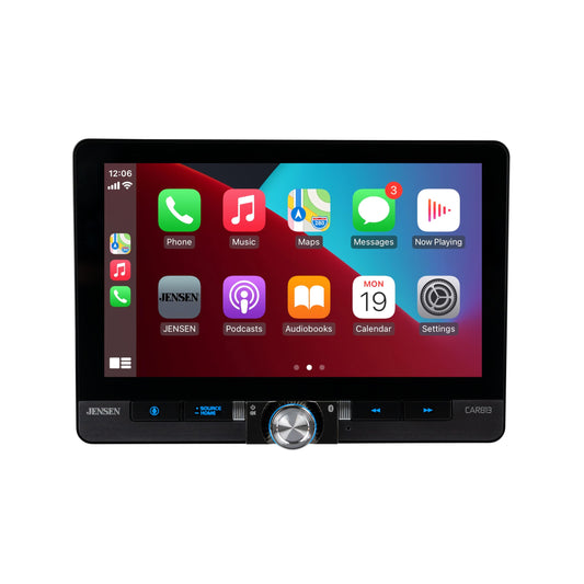 Jensen CAR813 8-inch Certified Apple CarPlay Android Auto Wired or Wireless | Single DIN & Double DIN Touchscreen Car Stereo Radio | Bluetooth | Front & Rear Camera Inputs | USB Playback & Charge