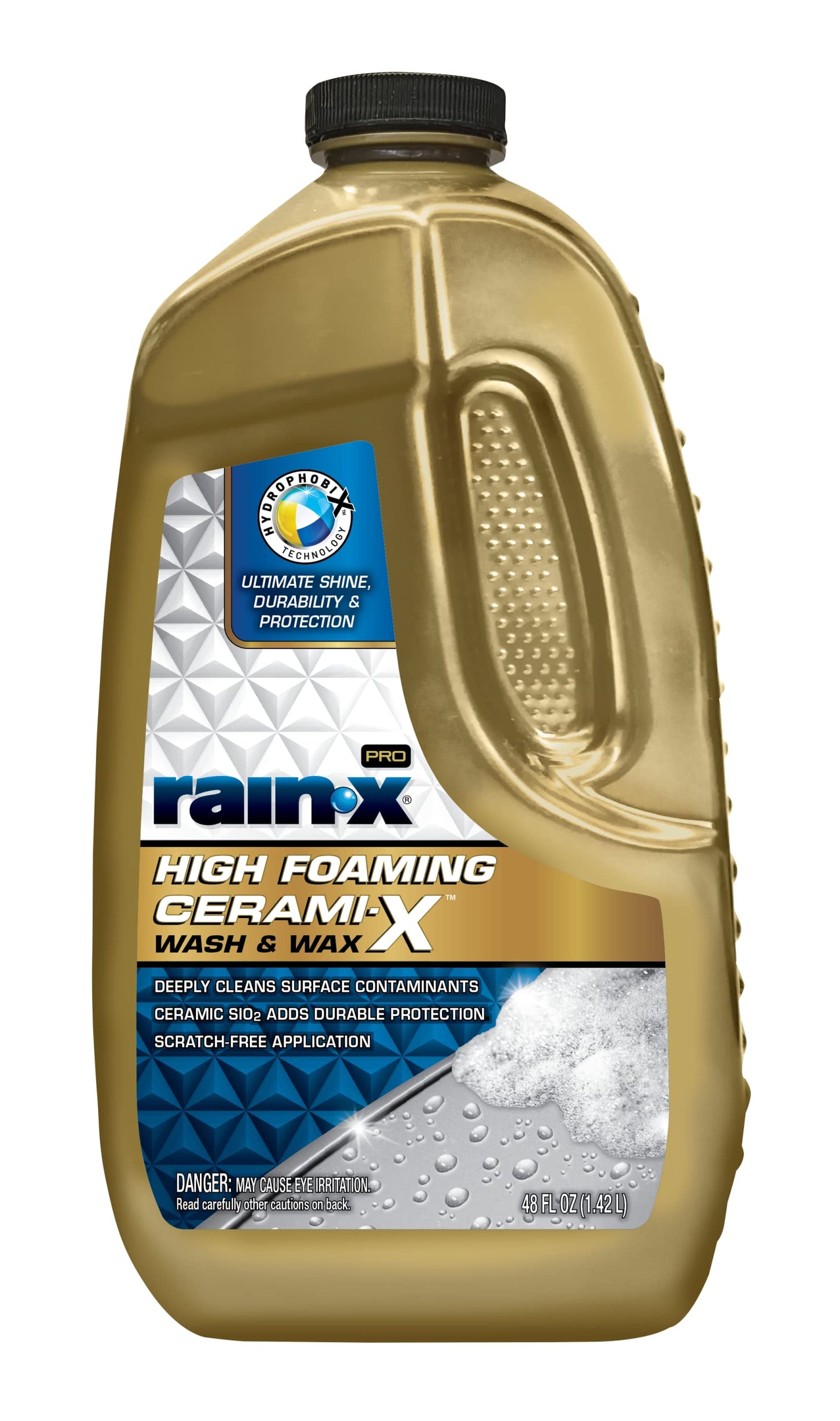 Rain-X 620199 Pro High Foaming Cerami-X Wash and Wax, 48oz - Deep Cleaning and High Foaming Formula to Wash and Protect Your Vehicle with Industry Leading Water Repellent