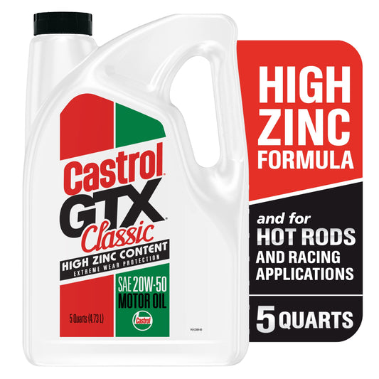 Castrol GTX Classic 20W-50 Conventional Motor Oil, 5 Quarts