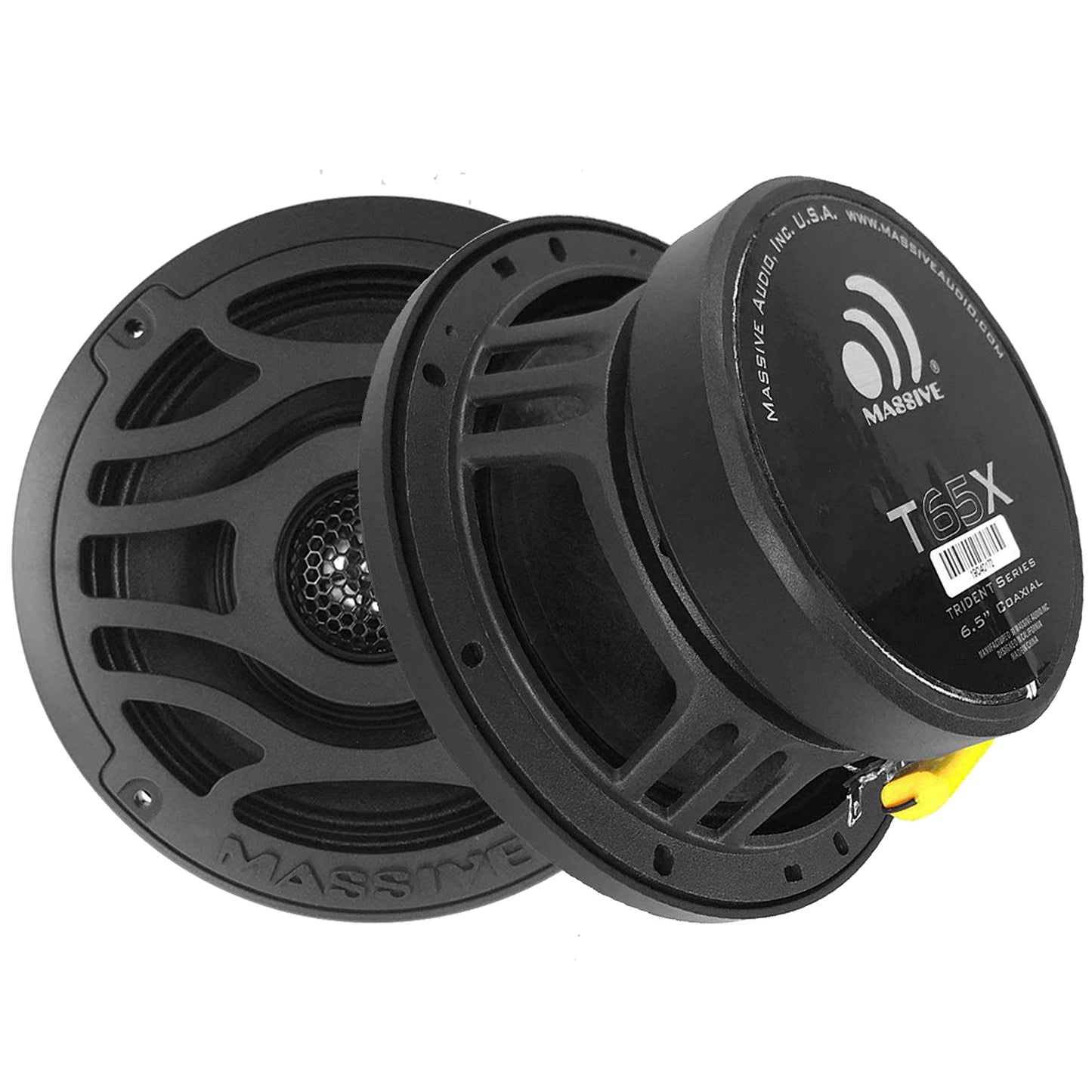 Massive Audio T65X 6.5 Inch 120 Watts RMS / 480 Watts Peak, Marine Coaxial Speakers for Boats, UTVS, Off Road, Golf Carts, Motorcycles, Runabouts. Sold As Pair