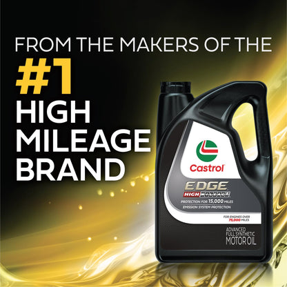 Castrol Edge High Mileage 0W-20 Advanced Full Synthetic Motor Oil, 5 Quarts