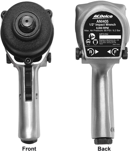 ACDelco ANI405A-NK1 Pneumatic Heavy Duty Twin Hammer ½” 5-Speed Impact Wrench & 3/8” Ratchet Wrench Combo Tool Kit