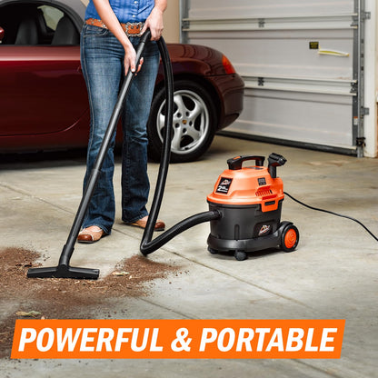 Armor All AA255W 2.5 Gallon 2 Peak HP Utility Wet/Dry Car and Shop Vac, 2.5-Gallon, Orange