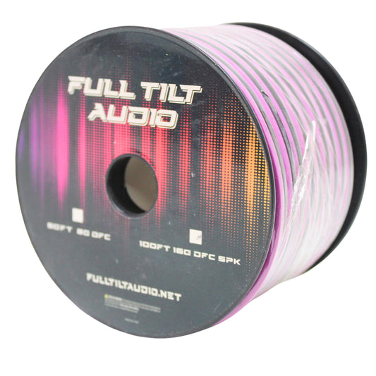 Full Tilt Audio 16GA Tinned Oxygen Free Copper Speaker Wire Purple/Black Lot (Full Spool)