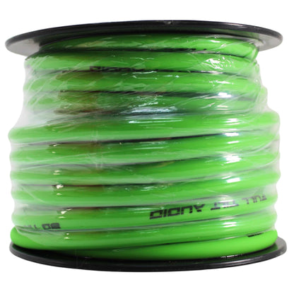 Full Tilt Audio 8 Gauge Tinned OFC Power/Ground Wire Lime Green Lot (Full Spool)