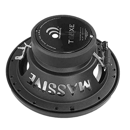 Massive Audio T65XE 6.5 Inch 80 Watts RMS / 320 Watts Peak, Marine Coaxial Speaker for Boats, UTVS, Off Road, Gold Carts, Motorcycles, Runabouts with Multi Color RGB LED Pulse Lighting. Sold As Pair