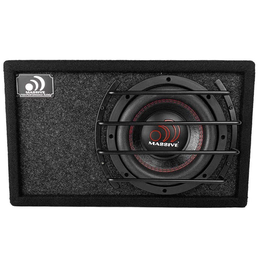 Massive Audio Car Loaded Subwoofer Box BG6 - Pre-Loaded Subwoofer - 6.5 Inch, 250 Watts RMS / 500 Watts MAX, 2 Ohm Loaded Subwoofer Enclosure.